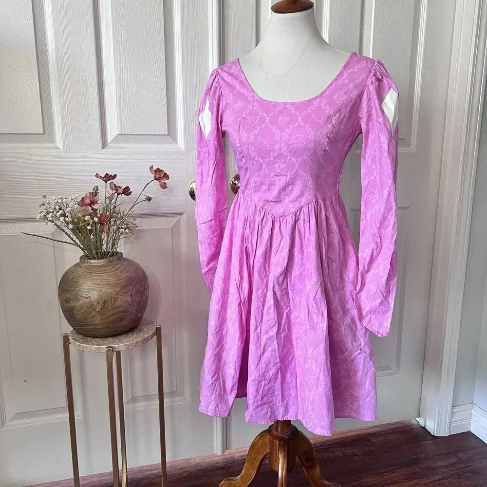 Disney Womens Pink Ariel‎ Corset Princess Dress Sz XS Coquette Mermaid Pinup 50s